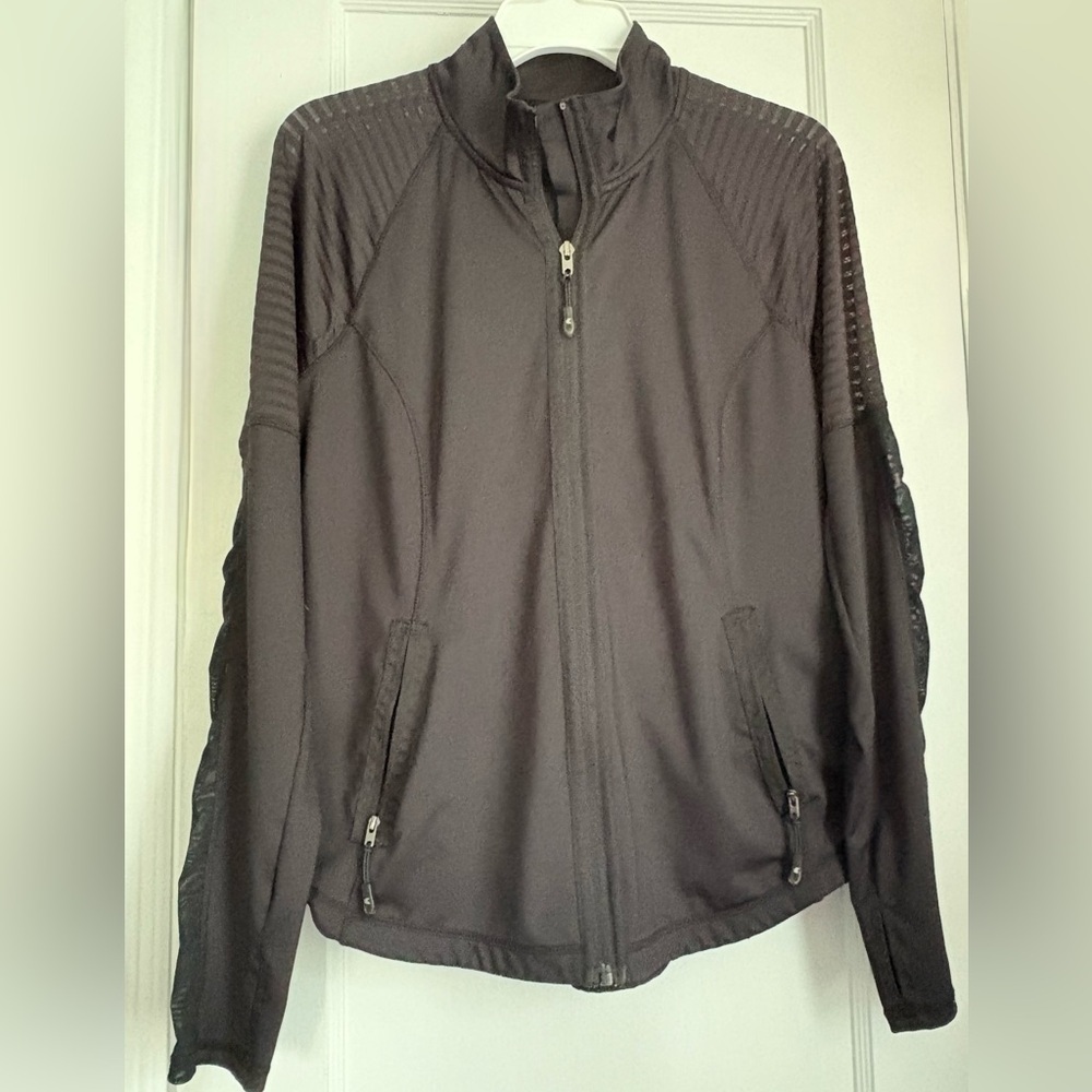 Kyodan Women’s Black Running Yoga Base Layer Sheer Jacket, Size: Large